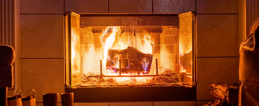 Mendota Hearth Landscape Fireplace Installation in West Springfield, Virginia